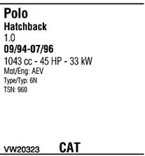 WALKER VW20323 Exhaust System